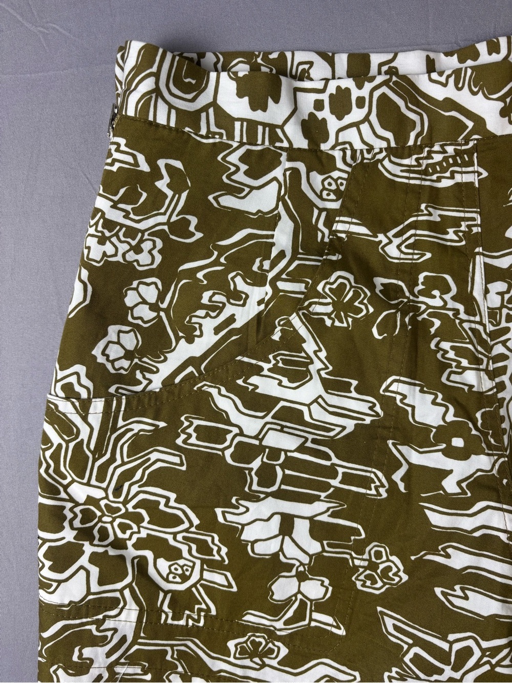 Rachel Comey Kahki Floral Print Shorts 100% Cotton with Size Zipper Size 2 NWOT - Picture 11 of 12